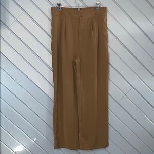 HALARA Classic Olive Brown Straight Leg Dress Pants